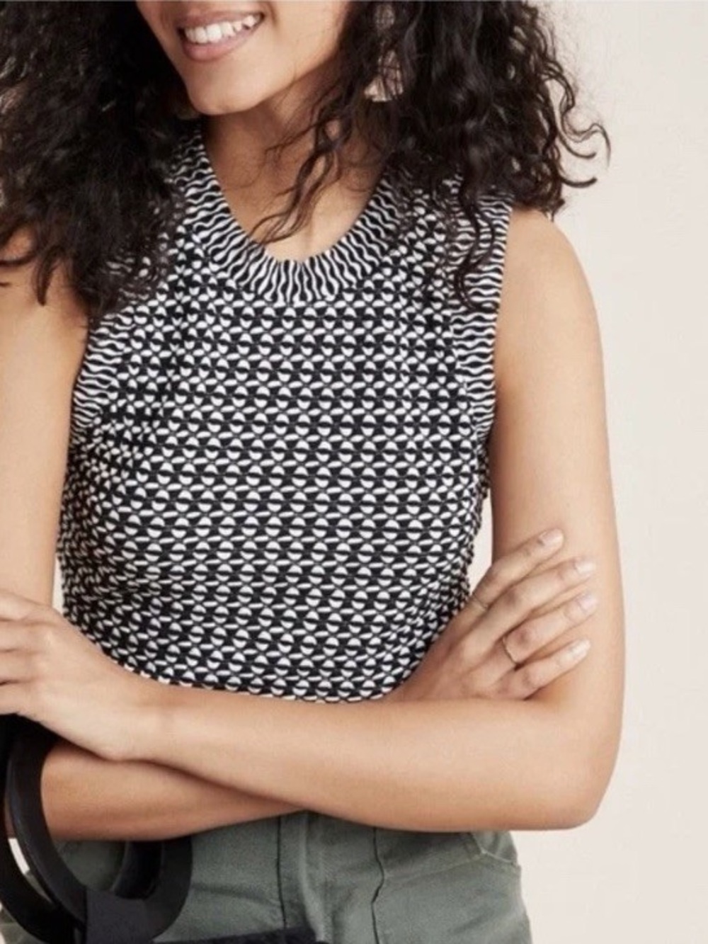 Maeve Anthropologie Jacquard Print Sleeveless Top / Tank, Small